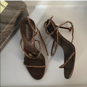 New Jeffrey Campbell crystal heels brown